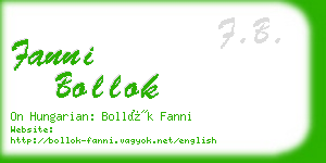 fanni bollok business card